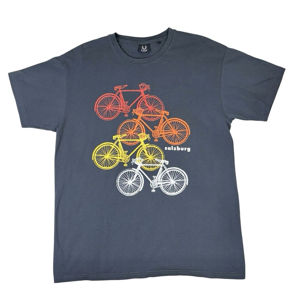 Fox‎ Originals Salzburg Bicycles Graphic T-Shirt. Sz Large. Short Sleeve. Cotton
